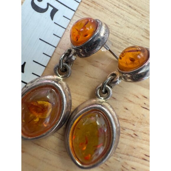 Amber Necklace & Earring Set With Silver Details - Picture 16 of 16